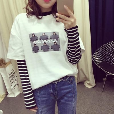 T-shirt à manches courtes pour l'été pour femmes, T-shirt ample, Haut, Style coréen, Nouveau, Étudiant, Manches courtes, T-shirt de base 2XL blanc