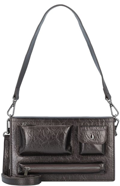 SEIDENFELT MANUFAKTUR Schoudertas Handtas Liinaja Multi Pocket Bag Blackish Metallic Brons