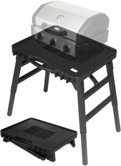 Draagbare grillwagen voor Enders Urban, Weber Q100/Q200/Q300 en Ninja Woodfire - Opvouwbare outdoor grillstandaard met in hoogte verstelbare poten voor optimale gebruiksgemak en veelzijdigheid