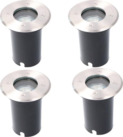 Proventa HeavyDuty LED Grondspots IP67 - Rond - 4 x inbouw tuinspots buiten - warm wit - Ledlamp - Spot - Inbouwspot - Grondspot