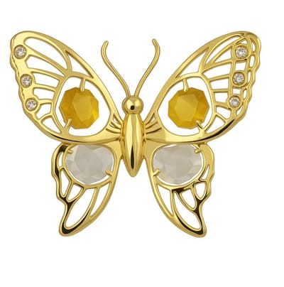 24K vergulde vlinder met gekleurde Swarovski kristallen