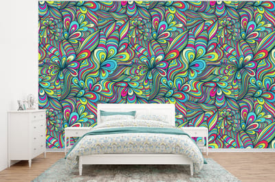 Behang - Fotobehang Fantasy - Design - Kleuren - Retro - Breedte 320 cm x hoogte 240 cm