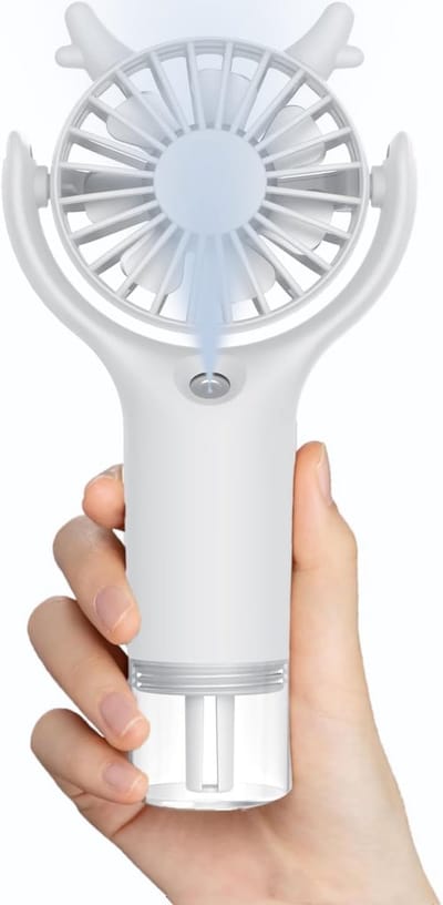 longziming -Mini Handventilator - Draagbare Luchtverfrisser - USB-C Ventilator - Gradendraaibaar - 3-Traps Windsterkte - Duurzaam Plastic - Fluisterstil - Langdurige Batterijduur - 1 Stuk