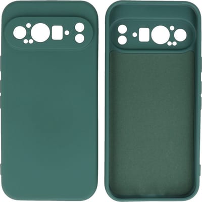 Hoesje Geschikt voor Google Pixel 9 Pro XL - Fashion Telefoonhoesje Backcover - Siliconen Hoesje - Donker Groen