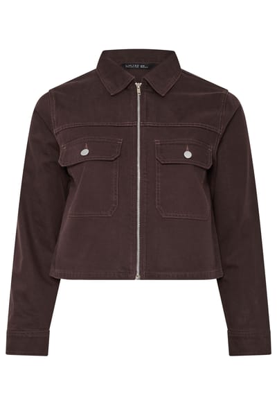 Limited Collection Chocoladebruine Spijkerjack Met Zakken Size 38