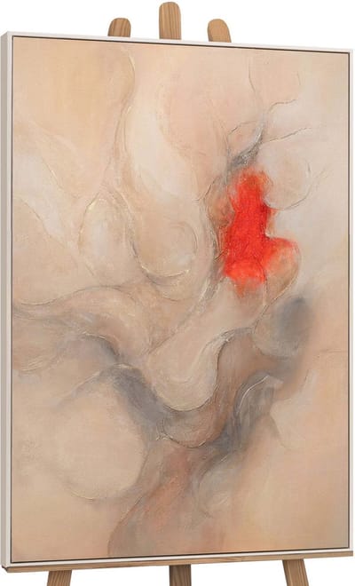 Canvas schilderij handgeschilderd echo of flame abstract – YS-Art Gallery – Luxe wanddecoratie voor woonkamer – Modern schilderij voor slaapkamer en hal