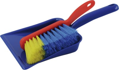 Stoffer en blik - voor kinderen - gekleurd - 22 x 14 cm - schoonmaakset kinderen - speelgoed