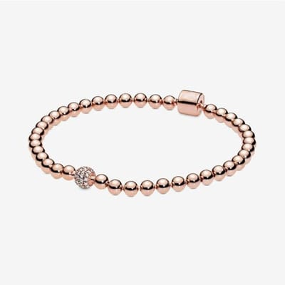 Herfst Hoge Kwaliteit Nieuwe Romantische Pavé Kraal Serie Armband Origineel Vrouwelijk Mode Luxe Sieraden Aanbeveling 17cm beige
