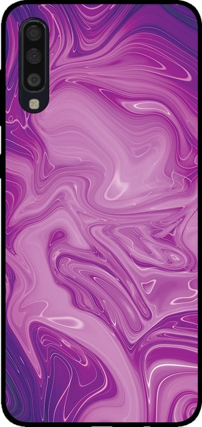 Smartphonica Telefoonhoesje voor Samsung Galaxy A70 met marmer opdruk - TPU backcover case marble design - Paars geschikt voor Samsung Galaxy A70