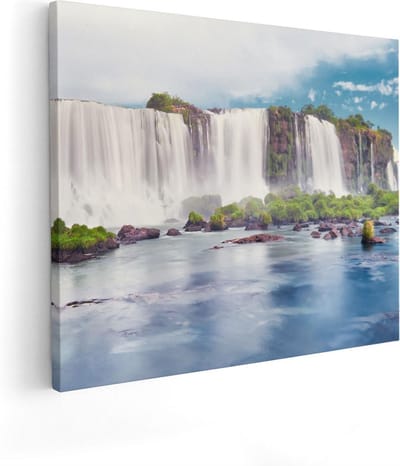 Artaza Canvas Schilderij Natuur - 50x40 cm - Wanddecoratie Waterval - Muurdecoratie Woonkamer - Kamer Accessoires