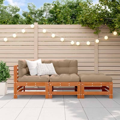 vidaXL - Tuin - loungeset - 3 - st - Wasbruin - Massief - grenenhout