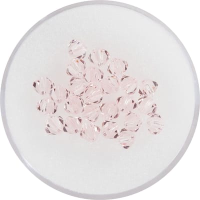 Glas geslepen glitterkralen, 4 mm - Light Rose