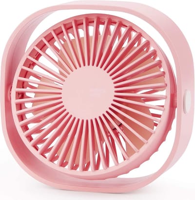 SmartDevil USB Ventilator - Tafelventilator Roze - Stille Mini Usb Fan - Bureau Ventilator - Bed Ventilator - Luchtkoeler - Klein, Stil en Geruisloos - 360º Kantelbaar - 3 Snelheden - Thuis - Kantoor - Reizen
