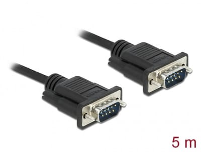 Delock Serial Cable RS-232 D-Sub 9 male to male with narrow plug housing 5 m