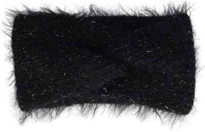 Haarsoires Haarband Twist 12cm – Soft 7% Wol – Gebreide Stof – Zwart - Zachte Knoop Hoofdband - Haaraccessoire voor Dames & Meisjes