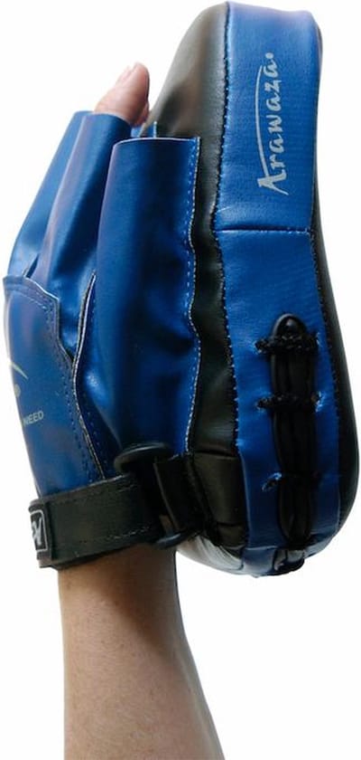 Karate-focushandschoenen (vierkant) Arawaza | Zwart / Blauw