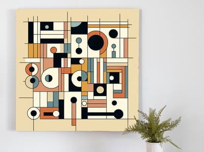 Doodle picasso schilderij | Abstracte spiraal van kleuren en vormen in Picasso's geest | Kunst - 100x100 centimeter op Canvas | Foto op Canvas