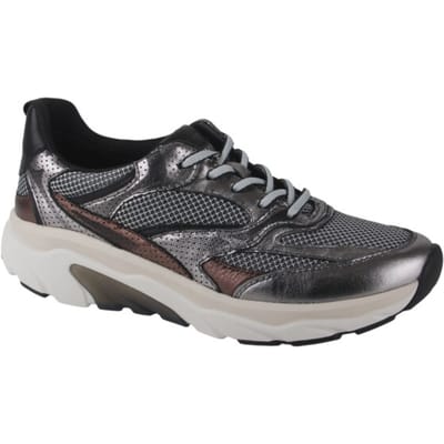 Gabor Rollingsoft Sneakers zilver Textiel - Dames