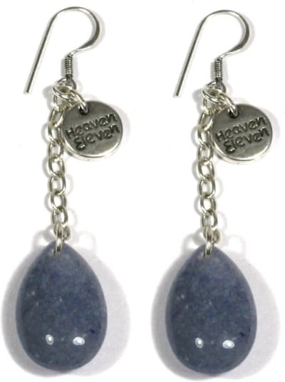 Heaven Eleven - oorbel - drop van blauw grijs
