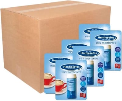 Hermesetas zoetjes - calorievrij zoetmiddel - 1200 tabletjes ( voordeelverpakking van 6 busjes)