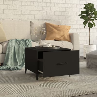 vidaXL - Salontafel - 2 - st - met - metalen - poten - 50x50x40 - cm - zwart