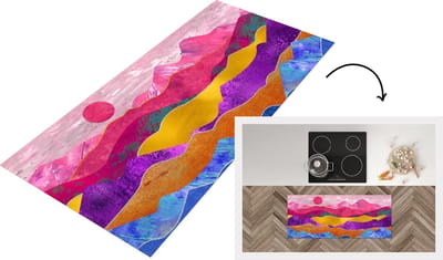Keukenloper - Loper keuken - Bi - Goud - Marmer - 120x50 cm - Keukenloper vinyl