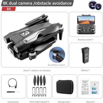 Nieuwe Z908 Max Dual-Camera Professionele HD Drone Borstelloze Motor Mini Luchtfotografie FPV Obstakelvermijding WIFi Quadcopter Speelgoed Black Dual8K1B