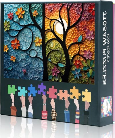 Kleurrijke Boompuzzel - Legpuzzel Volwassenen - Ontspannend Tijdverdrijf - Gedetailleerd Bloemenontwerp - 70 x 50 cm - Multicolor