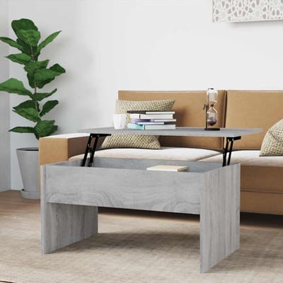 vidaXL - Salontafel - 80x50,5x41,5 - cm - bewerkt - hout - grijs - sonoma - eikenkleur