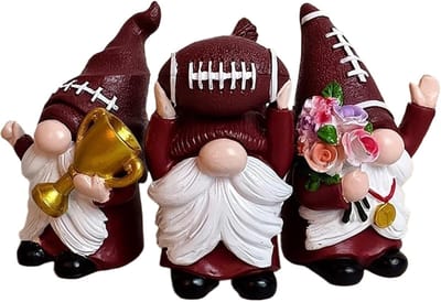 Dwergen Beeldjes Set - Tuinfiguren Voetbal - Huisdecoratie - Set van Drie - ca. 5-10 cm - Multicolor