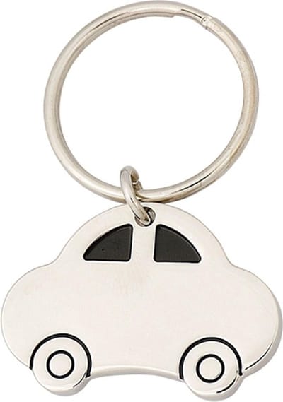 Okado Sleutelhanger Auto Zilver 4,5 cm – Metalen Autosleutelhanger – Cadeautje voor Rijbewijs, Geslaagd of Nieuwe Auto