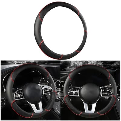 Dailygoods- Stuurhoes Ademend - Auto Stuurhoes - Antislip Leer - Zacht Comfort - Universele Pasvorm - 38 cm Afmeting - Autostuur