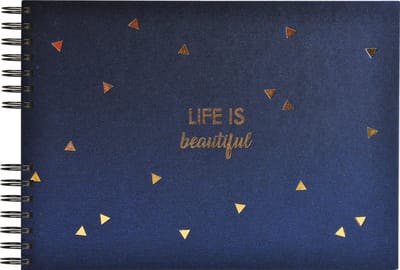 Exacompta Fotoalbum spiraalgebonden - 50 zwarte bladzijden - 32x22 cm - LIFE - Blauw - 16452E