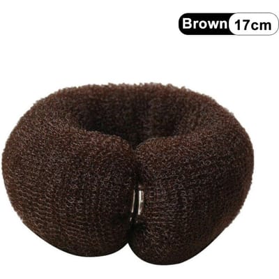 Éponge magique en mousse pour chignon tendance, accessoire de coiffure pour cheveux, anneau large et élastique en polyester marron