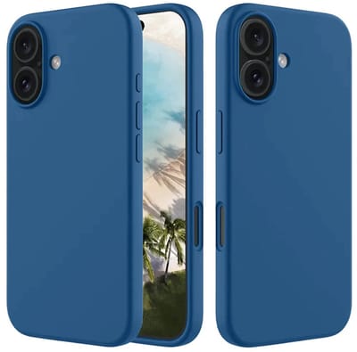MobyDefend Hoesje - Geschikt voor iPhone 16 - Matte Siliconen Backcover - Blauw