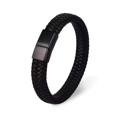 CHPN - Armband - Zwart - Leer - Armband Heren - Sieraden - Cadeau - Leren Armbandjes - Vaderdag - Stoere armband - Hippe armband
