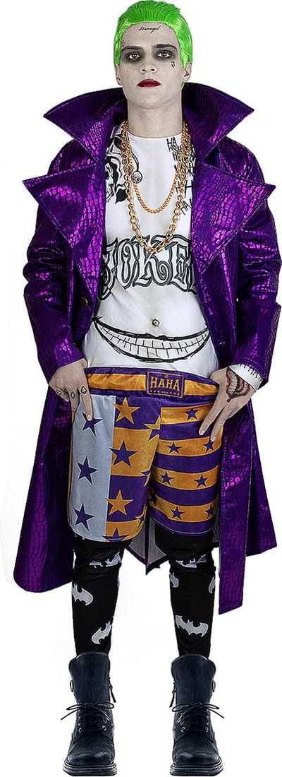 FUNIDELIA Joker kostuum - Suicide Squad voor mannen - Maat: M/L - Paars