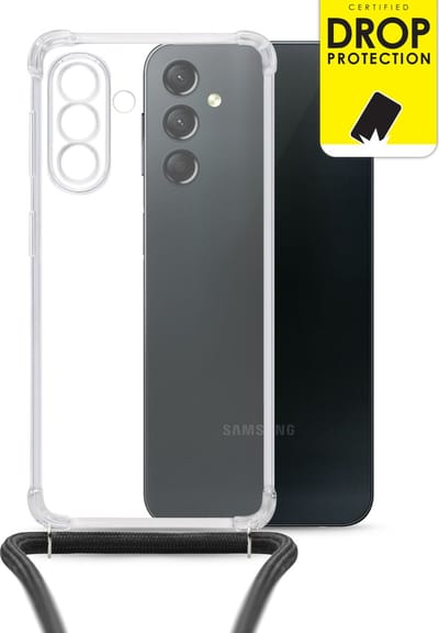 My Style Doorzichtig Telefoonhoesje geschikt voor Samsung Galaxy A24 Flexibel TPU | My Style Loop Hoesje met koord | Doorzichtig Hoesje Galaxy A24 - Transparant