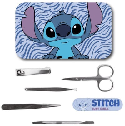 Disney Stitch Manicure Set Meisjes – Nagelset Kinderen met Schaartje, Knipper en Vijl – Compact Reisset