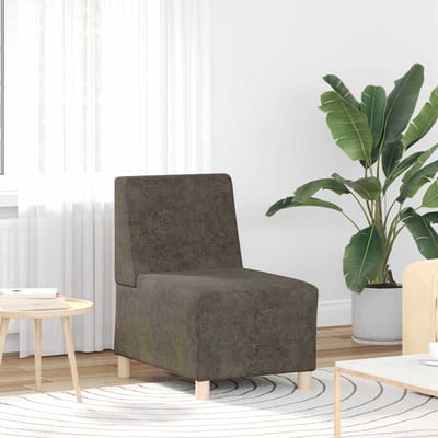 vidaXL Modulaire Bankeenheid Armlos 2 st Donkergrijs Nep Suede Leer