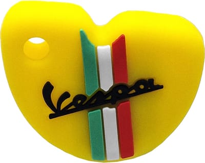 Vespa Siliconen Sleutelhoesje - Geel met Zwarte letters - Geel met Zwart - Italiaanse Vlag