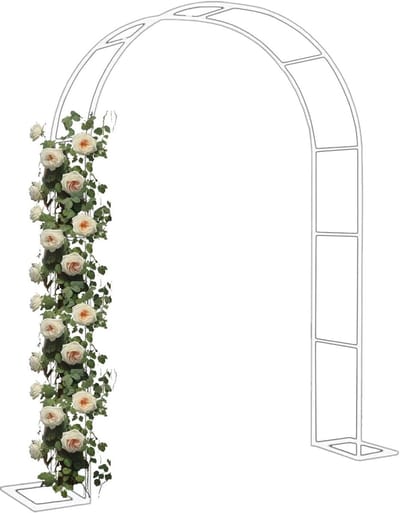 Tuinboog - Prieelboog Klimplanten - Decoratie Buiten - Versterkte Stalen Buis - Tot 231 cm Hoog - Zwart
