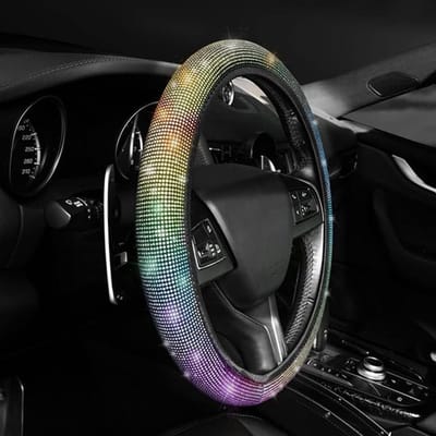 Kristallen stuurhoes - Universele auto stuurwielhoezen - Bling-bling steentjes diamant stuurwielbescherming - 36-38 cm - Antislip - Duurzaam - Geschikt voor vrouwen en meisjes - Auto-accessoires