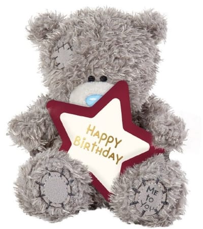 Me to You Knuffel Beer S4 11 cm Happy Birthday Star