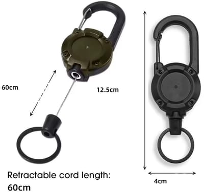 Actie4you® - Uittrekbare Sleutelhanger - Keycord - Zwart - 1 Stuk - Karabijnhaak - Kunststof