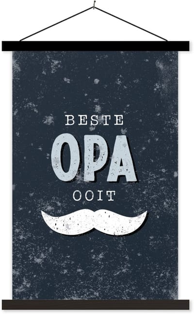 Posterhanger incl. Poster 120x180 cm - Schoolplaat - Kado man - Vaderdag - Quote - Beste opa ooit - Spreuken - Textielposter - Zwarte latten - Vaderdag cadeau - Geschenk - Cadeautje voor hem - Tip - Mannen