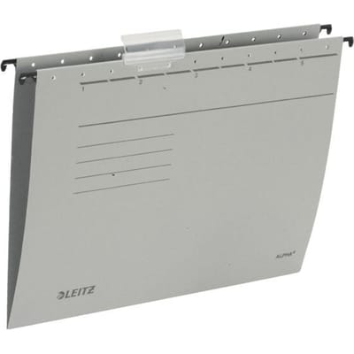 Leitz Alpha hangmappen A4, grijs, zijopening, 5 stuks