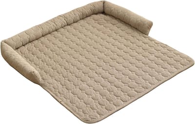 KZQ Wasbare Hondendeken Hondenkussen Kattendeken voor Bank Bed en Auto, Fluffy Zachte Bankbescherming met Anti-Slip Onderkant en Verhoogde Randen, 75x75 cm bruin