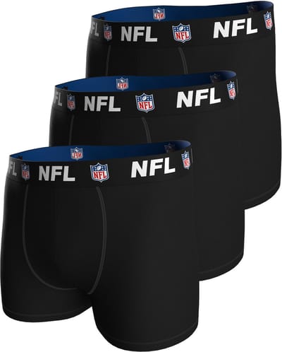 NFL Shield Logo 3-Pack 95% Cotton Boxers | Size S Black voor Sport Fanzone