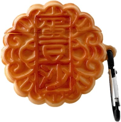 3D Maanstaart Hoesje voor Draadloze Oortelefoons (Compatibel met Pro/Pro2) - Schokbestendige Siliconen Beschermhoes met Karabijnhaak